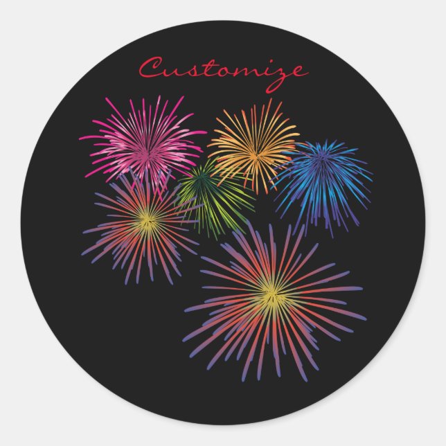 Exploding Fireworks Thunder_Cove Classic Round Sticker (Front)