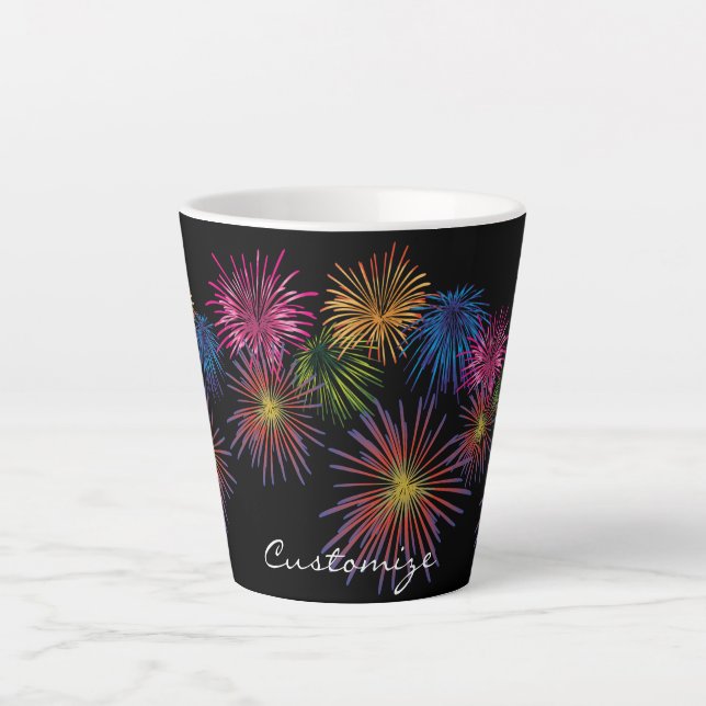 Exploding Fireworks Thunder_Cove Latte Mug (Front)