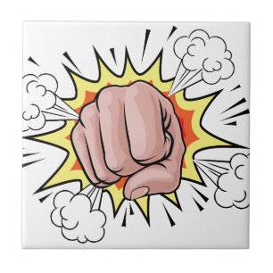 Exploding Fist Illustration Tile