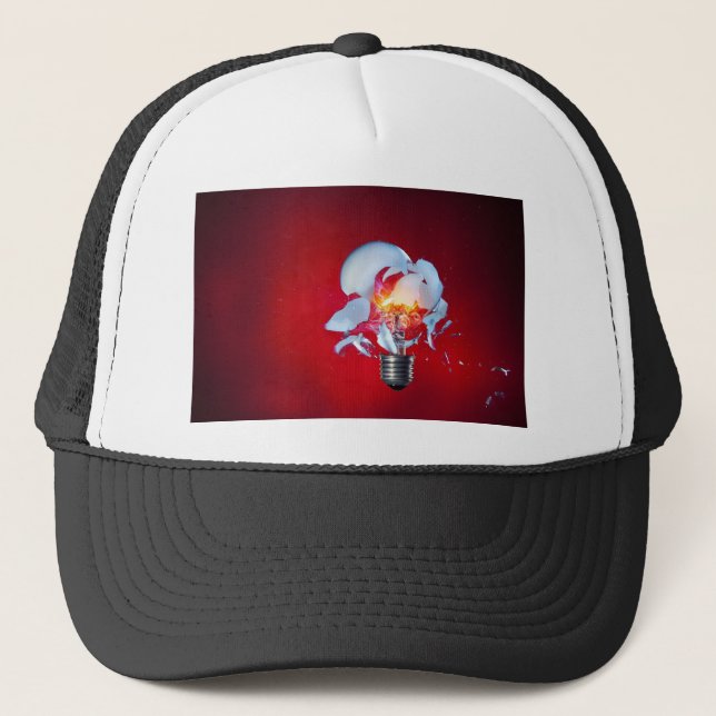Exploding Lightbulb Trucker Hat (Front)
