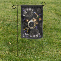 Exploding New Year Clock Flag