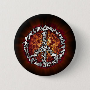 Exploding Peace Sign 6 Cm Round Badge