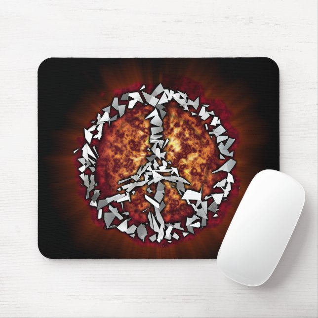 Exploding Peace Sign Mouse Pad (With Mouse)