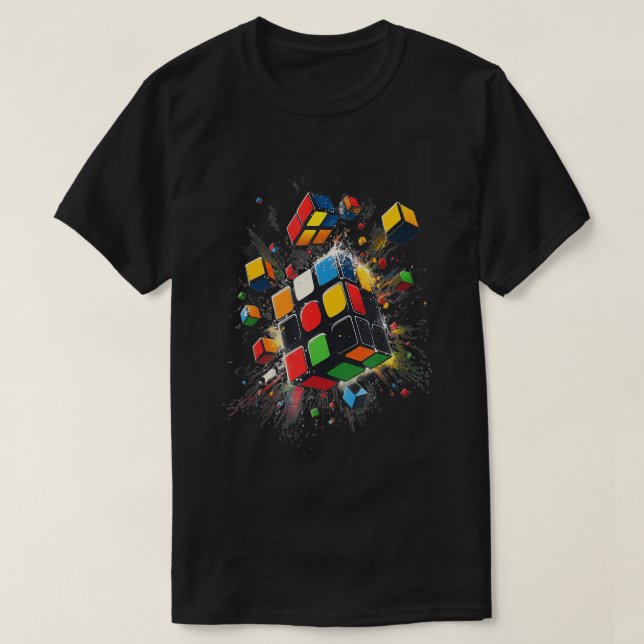 Exploding Speed Cube Puzzle - Melting Cube Series  T-Shirt (Design Front)