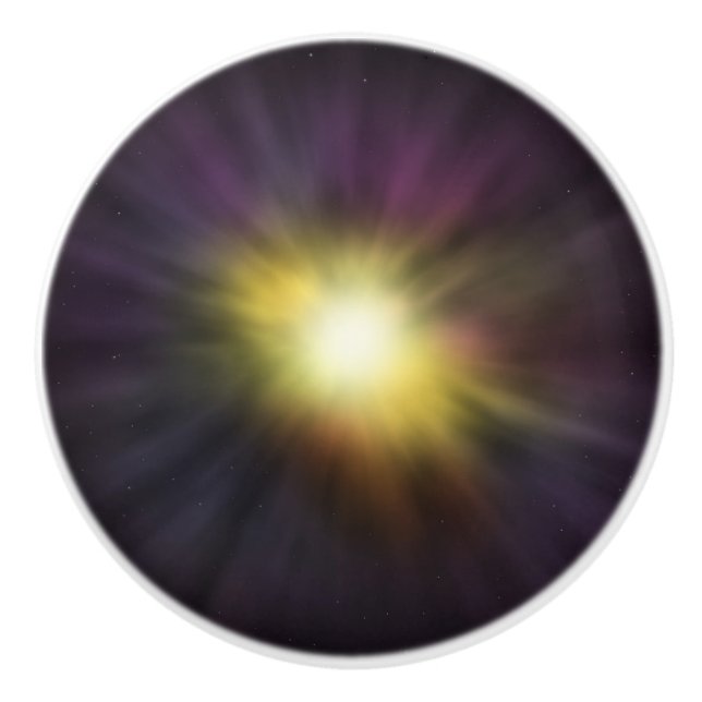 Exploding Star Cool Digital Space Artwork Ceramic Knob (Front)