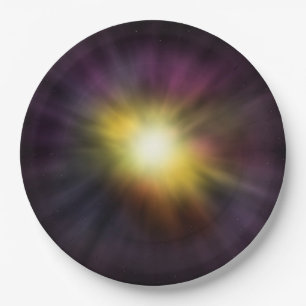 Exploding Star Cool Digital Space Artwork Paper Plate