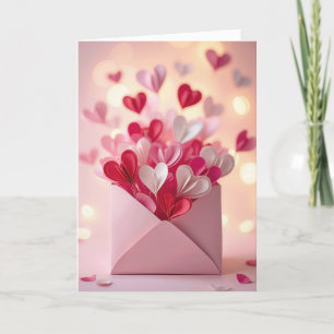 Exploding Valentine Paper Hearts Card