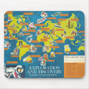 Exploration and Discovery Visual-History World Map Mouse Pad