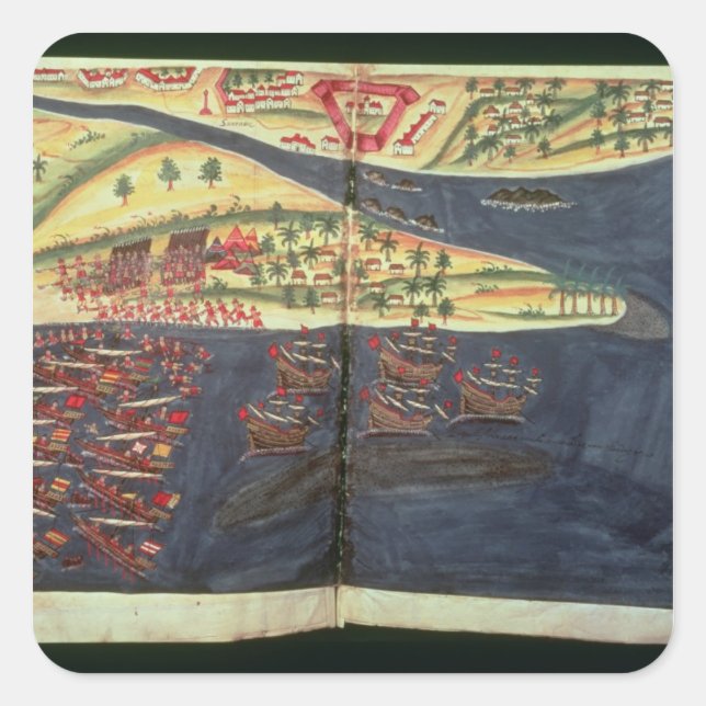 Exploration map of Surat Square Sticker (Front)