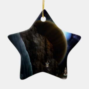 Exploration Of Space Fractal Art Ceramic Tree Decoration