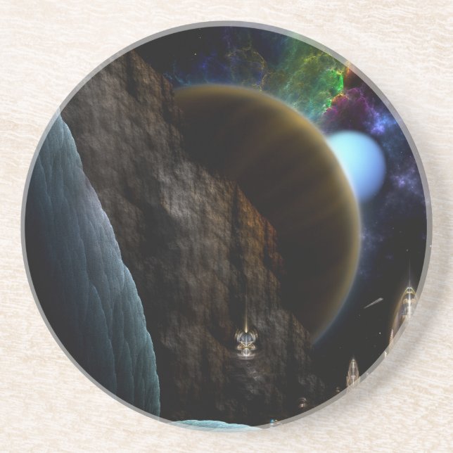 Exploration Of Space Fractal Art Coaster (Front)