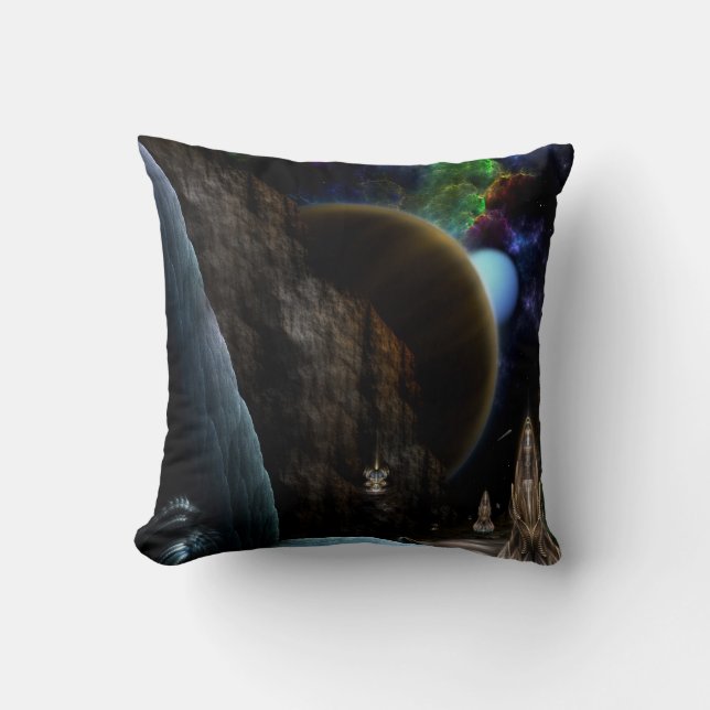 Exploration Of Space Fractal Art Decorative Pillow (Front)