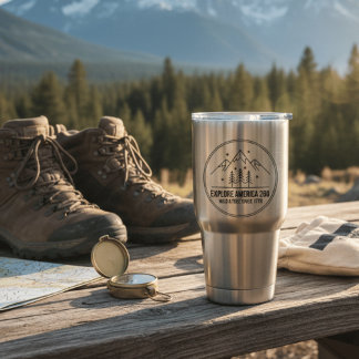 Explore America 250 | Minimalist Mountain Insulated Tumbler