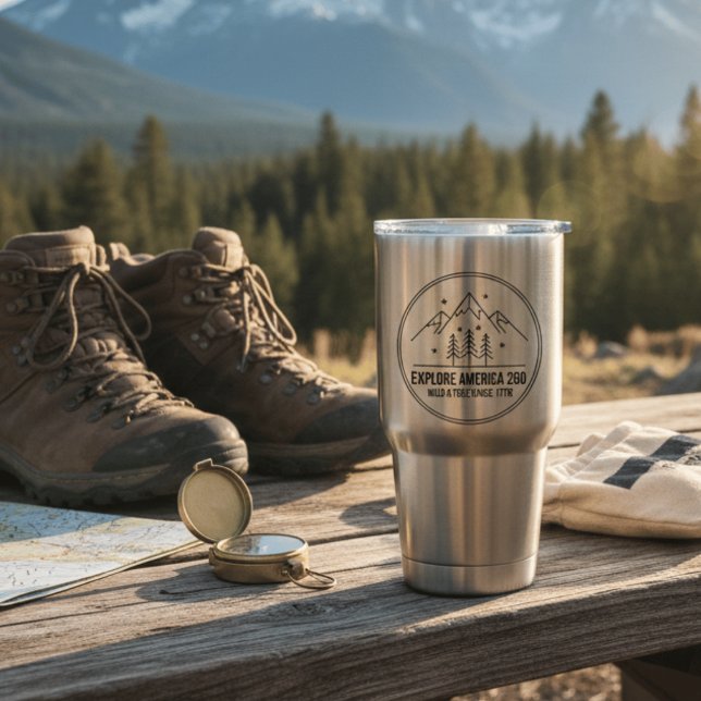 Explore America 250 | Minimalist Mountain  Insulated Tumbler (Creator Uploaded)