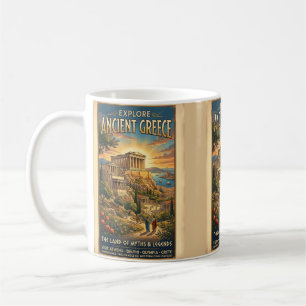 Explore Ancient Greece Vintage Travel Poster Coffee Mug