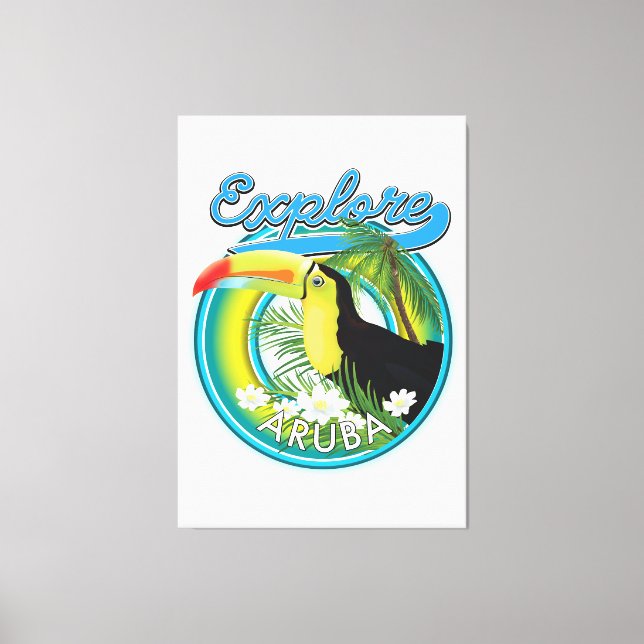 Explore Aruba travel logo Canvas Print (Front)