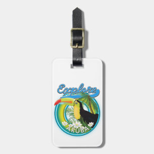 Explore Aruba travel logo Luggage Tag