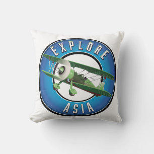 Explore Asia vintage style logo Magnet Cushion