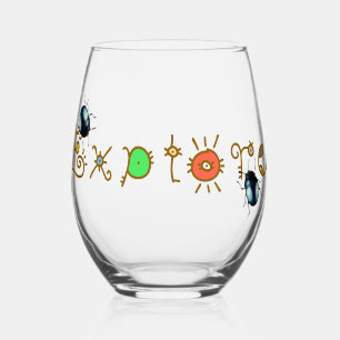 explore bugs  stemless wine glass