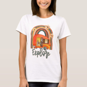 Explore Camping Rainbow Vintage T-Shirt
