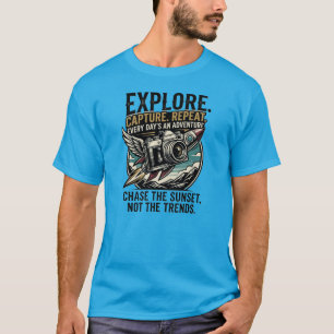 Explore Capture Repeat Adventure Go Beyond Travel T-Shirt