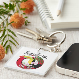 Explore Colombia retro logo Key Ring