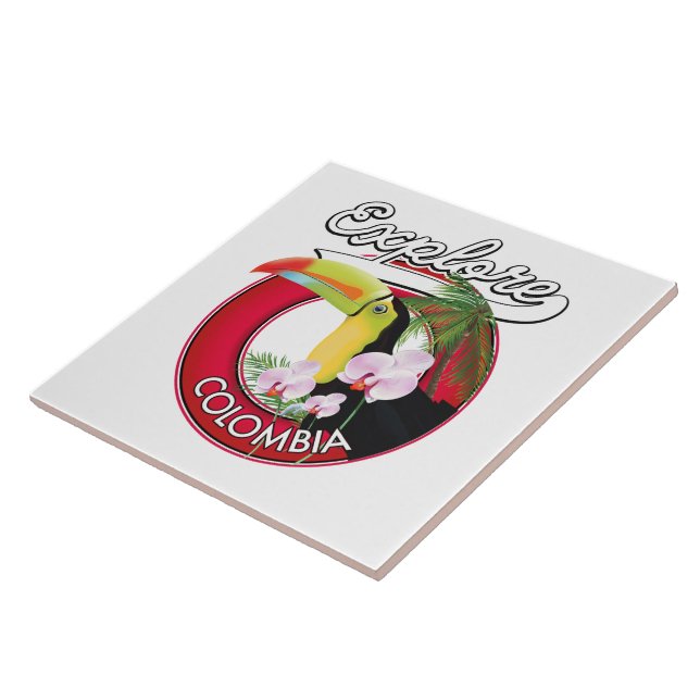 Explore Colombia retro logo Tile (Side)