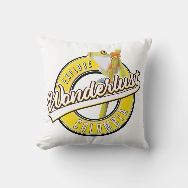 explore Colombia wonderlust Classic Round Sticker Cushion (Front)