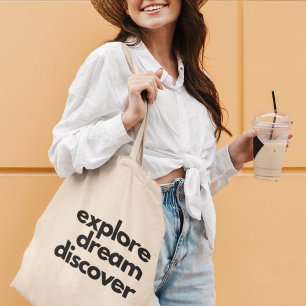 Explore Dream Discover Adventurous Traveller Gift Tote Bag