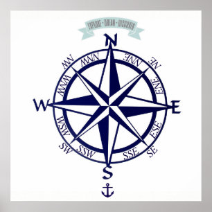 Explore-Dream-Discover Compass with anchor Print
