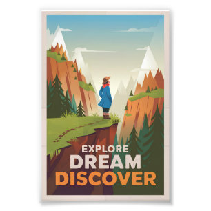 Explore dream discover photo print