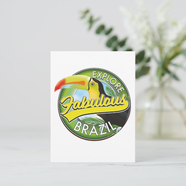 Explore Fabulous Brazil Logo Postcard (Standing Front)