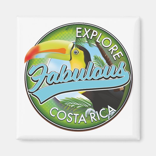 Explore fabulous costa rica logo magnet (Front)