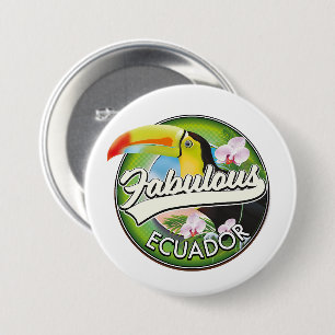 Explore fabulous Ecuador logo 7.5 Cm Round Badge