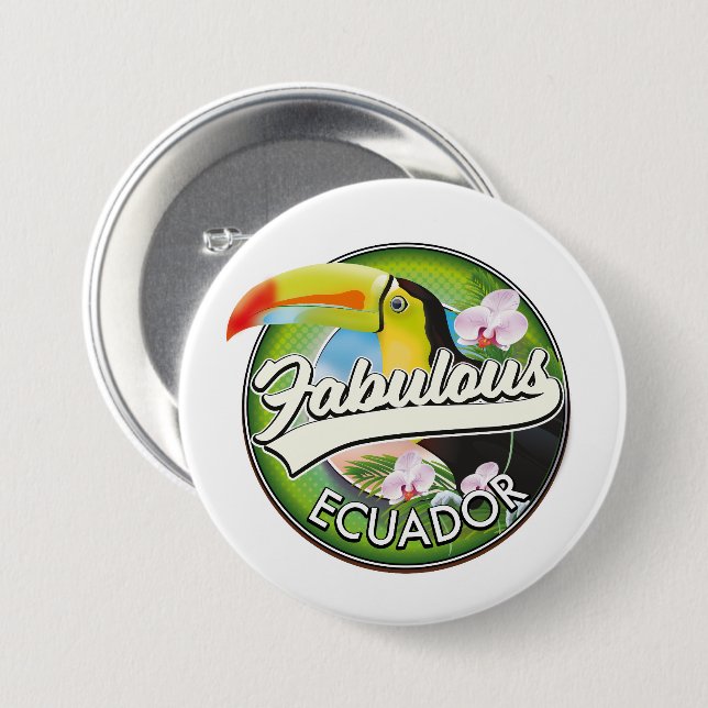 Explore fabulous Ecuador logo 7.5 Cm Round Badge (Front & Back)