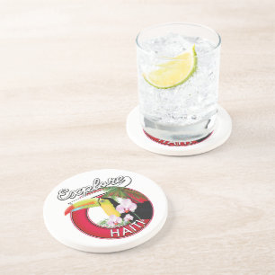 Explore Haiti logo travel patch. Coaster