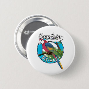 Explore Hawaii retro logo Button