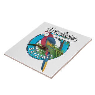 Explore Hawaii retro logo Ceramic Tile
