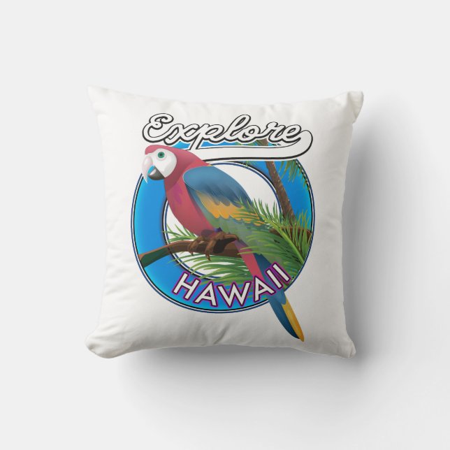 Explore Hawaii retro logo Cushion (Front)