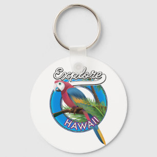 Explore Hawaii retro logo Key Ring