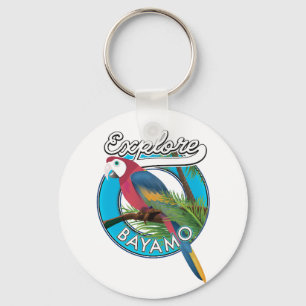 Explore Hawaii retro logo Keychain