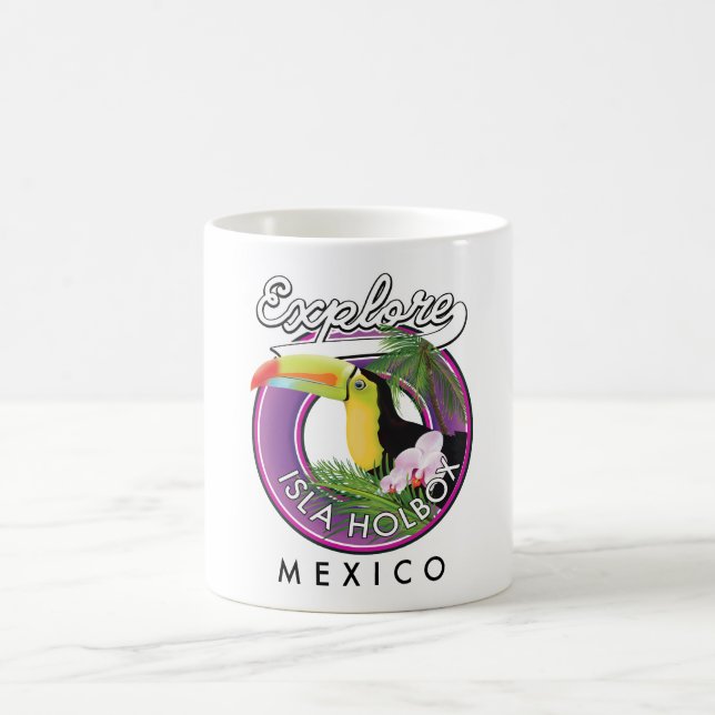 explore Isla Holbox beach mexico travel patch Coffee Mug (Center)