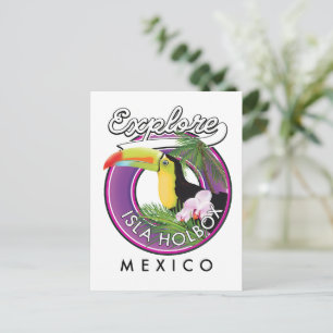 explore Isla Holbox beach mexico travel patch Postcard