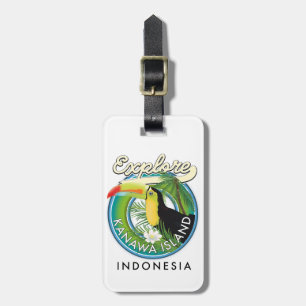 explore kanawa island indonesia luggage tag