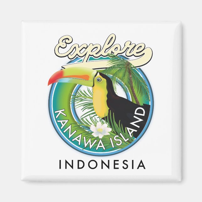 explore kanawa island indonesia magnet (Front)