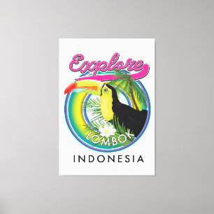 Explore Lombok Indonesia Travel logo Canvas Print