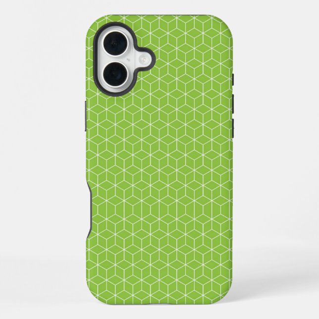 Explore Modern Optical Illusions with Cube Pattern iPhone Case (Back)