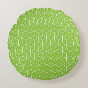 Explore Modern Optical Illusions with Cube Pattern Round Cushion
