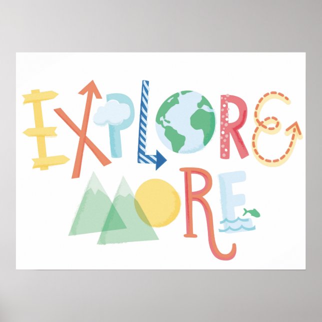 Explore More - Children's Art Poster (Front)