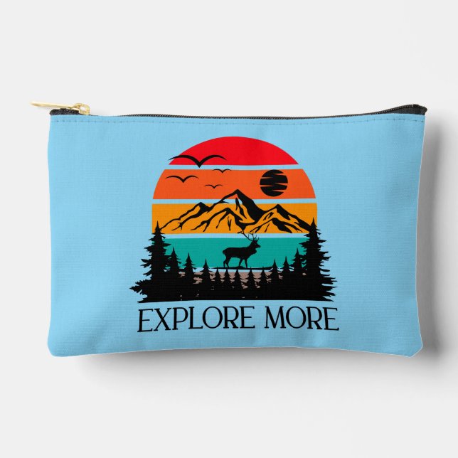 Explore More Mountain Nature Adventure Outdoor Accessory Pouch (Front)
